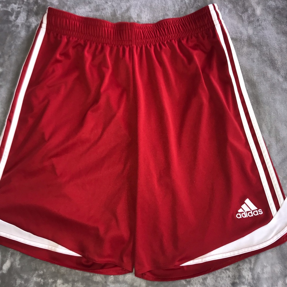 COPY - ADIDAS red soccer/basketball shorts